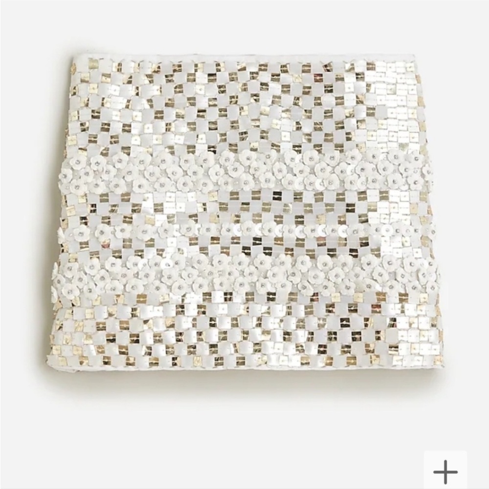 J. Crew Cream Sequin Mini Skirt